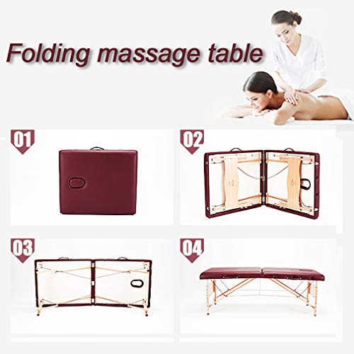 Massage Table Massage Bed Spa Bed Pu Portable 84 Inches 2 Fold Heigh Adjustable Massage Table Bed W/Free Carry Case Facial Cradle Salon Tattoo Bed #TOP5