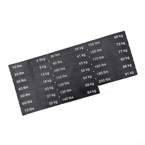 Weight Stack Labels, Dumbbell and Barbell Sticker Set, Tags for Gym Fitness Equipment Clearly Marked Weights(10LB-200LB)