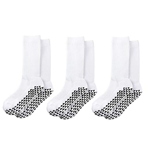 Non Skid Diabetic Hospital Socks with Grips for Adults Men Women Anti Slip