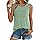AUTOMET Womens Tank Tops 2025 Summer Dressy Casual Blouses Sleeveless Flowy Crewneck Outfits Basic Trendy Clothes Green M