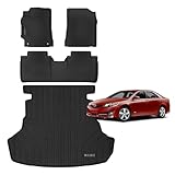 Floor Mat & Cargo Liners for 2012-2017 Toyota Camry (Fit for Hybrid) All Weather Protection TPE Rubber Full Set Floor Liners & Trunk Mat 2017 Camry Accessories