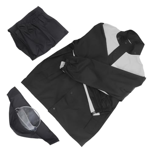 CONGARTENO Conjunto para Hombre Transpirable y Resistente al Viento Chaqueta y Pantalón Reflectante para Motocicleta Protección Completa contra Lluvia Intensa Talla Xl Negro con Gris