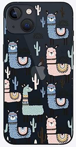 Blingy's Iphone 13 Case (6.1 Inch), Cute Llama Cactus Fun Alpaca Funny Cartoon Animal Design Transparent Soft Tpu Protective Clear Case Compatible For Iphone 13 6.1" (Blue Alpacas) #TOP1