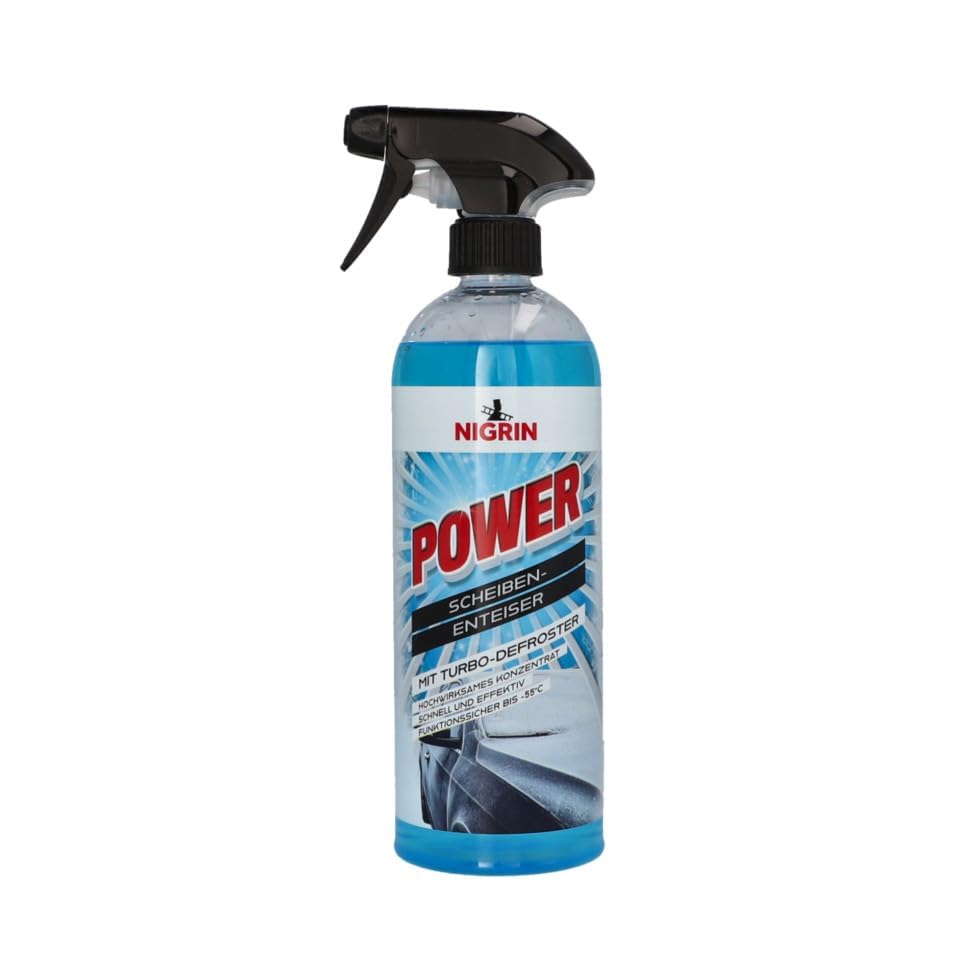 NIGRIN POWER Scheiben-Enteiser 750ml, Turbo, Hochwirksames Konzentrat bis zu -55°, blau