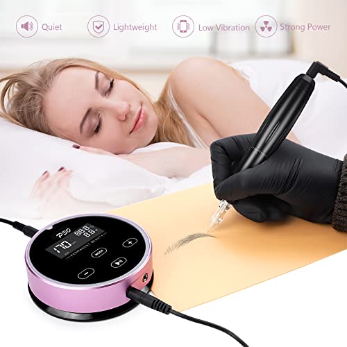 Permanent Makeup Machine Kit – BIOMASER P30 Permanent Tattoo Machine kit Microblading Machines with Swiss Motor Rotary Pen Mini Power Supply Cartridge Needles for Eyebrow Eyeliner Lip - Thumbnail 6