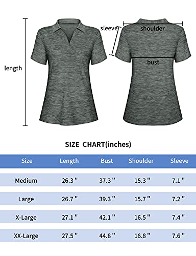 Collared Shirts For Women,Cucuchy Golf Polo V Neck T-Shirt Short Sleeve Fast Dry Long Workout Tops Casual Gym Exercise Tennis Clothes Sun Protection Loungh Wear Home Black Xl #TOP2