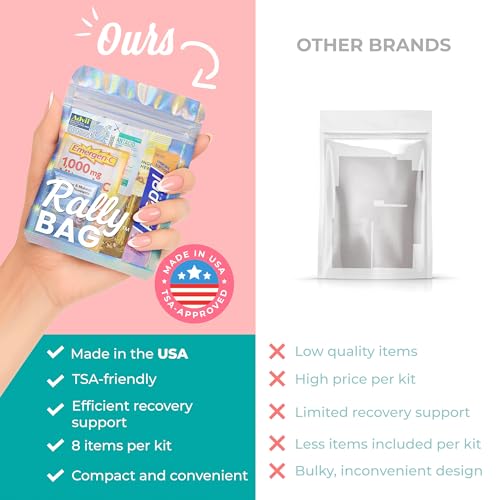 Hangover Kit (1 Pack) Pre-Filled Party Favor for Bachelorette Party Favors & Weddings – Party Recovery Bag, Bulk Hangover Favors for Girls Trips, Wedding Parties & 21st Birthdays | Rally Bag