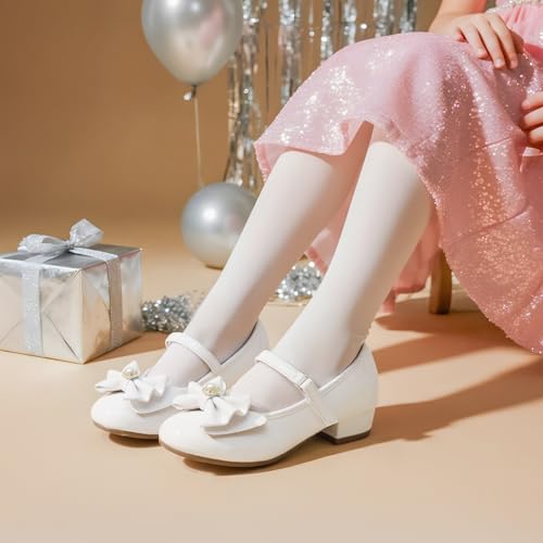 DREAM PAIRS Girls Dress Shoes Princess Shoes for Toddler Little Girl Mary Jane Low Heels Glitter Flower Party Wedding Footwear2