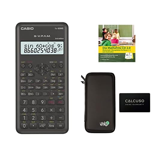 Casio FX-82 MS 2 + garanti förlängning till 60 månader + SafeCase skyddsfodral + Mathefritz Lear-CD (tyska)