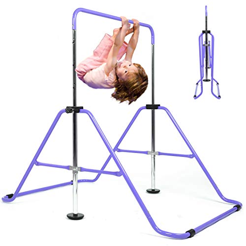 Watbkhe Kids Gymnastics Bar Gymnastic Equipment For Home Adjustable Height Gymnastic Training Bar Gymnastic Stuff For 3-7 Years Old Girls (Purple) #TOP15