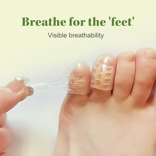 Image of 50 Pcs Silicone Toe Protectors Women, Gel Anti-Friction Toe Protector Breathable, Soft Clear Little Toe Protectors Women, Toe Sleeves for Corns, Blisters and Pain Relief