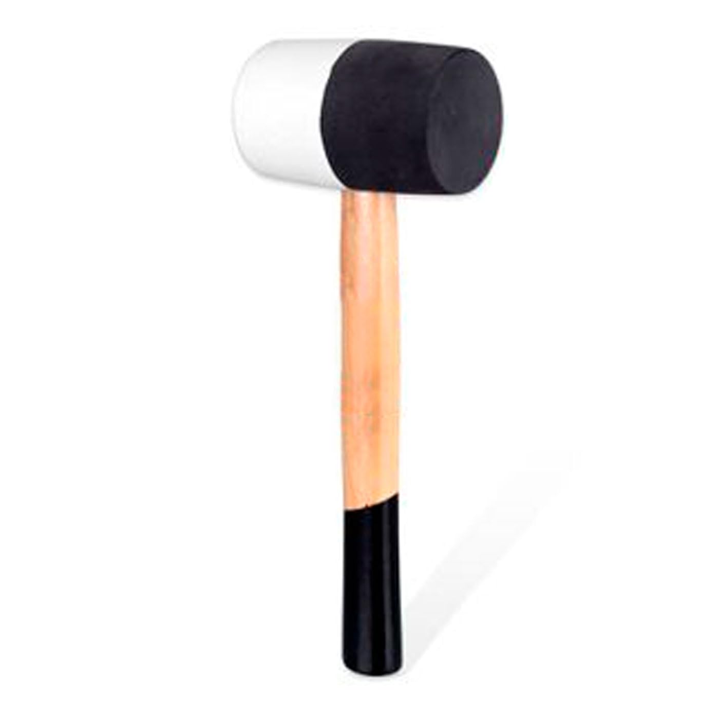 Tradineur - Martillo de goma de 500 G - Longitud 31 cm - Mango de madera - Ideal para obras de bricolaje y carpintería (Blanco y Negro)