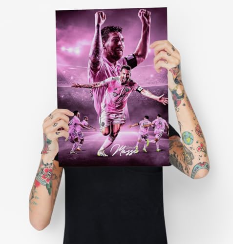 Image of Messi Poster - Football Posters for Wall Set of 8 300 GSM 12x8 Inch - Football Accessories Gifts for Men and Boys - Lionel Messi Gifts