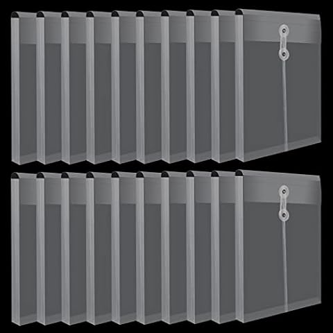 20 Pack Clear Plastic Wallets A4,Plastic Folders Envelope File Folders-3cm Expansion,Document Files Popper Wallets Document Folder for Office,School,Travel Cover