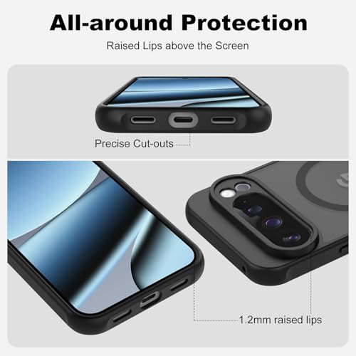 Image of Tobfit Magnetic Case for Google Pixel 10 Pro XL Phone Case, Soft-Touch, Shockproof, DustProof, Full Body Translucent Matte Back