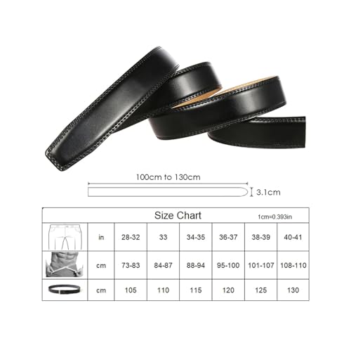 Men's Soft Cowhide Leather Belt with Hard Alloy Automatic Buckle Non-Porous Strap for Business Trousers and Suits4