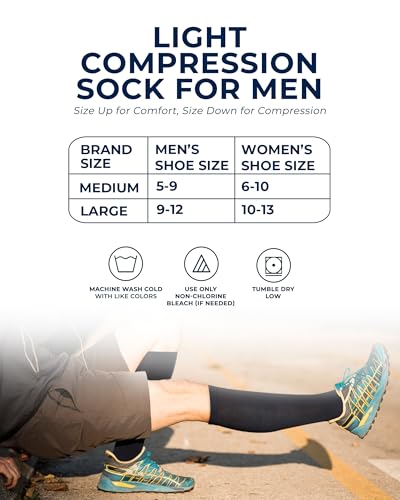 Image of Pembrook Cotton Light Compression Socks for Women & Men - 3 Pairs | 8-15 mmHg Comfort Compression Socks for Men & Women