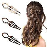Aribliseza Französische Haarnadeln, 3Stück, Hairpin, Bobby Pins, Haarnadeln Groß, Eleganter Haarschmuck für Damen, Geeignet für Dickes oder Dünnes Haar, Farben: Hellrot, Schwarz, Khaki