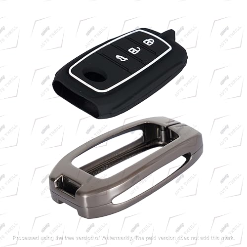 Image of Auto thrill Premium Key Cover Compatible with Toyota Fortuner | Fortuner Legender | Innova Hycross | Invicto 3 Button Smart Key