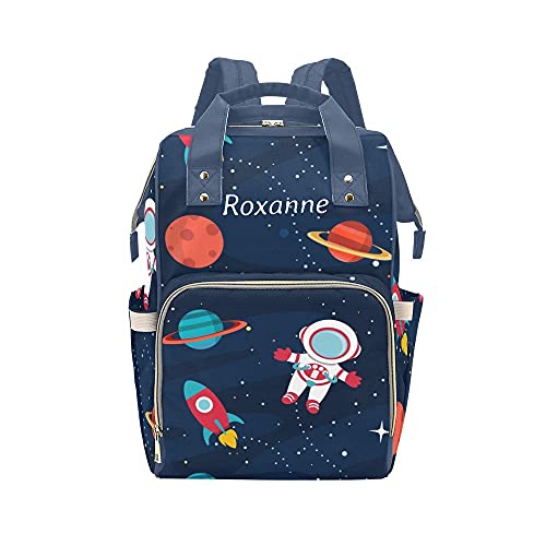Anneunique Galaxy Space Diaper Bags Backpack with Name Personalized Nursing Nappy Bag Travel Tote Bag Gifts