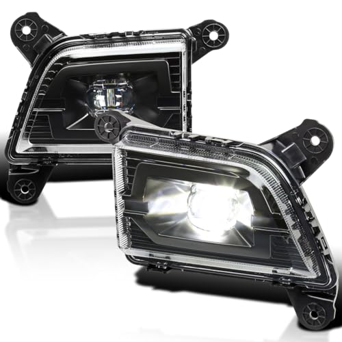 Spec-D Tuning Black LED Fog Lights with Universal Wiring and Switch Compatible with 2019-2022 Chevrolet Silverado 1500, 2020-2022 Silverado 2500HD/3500HD