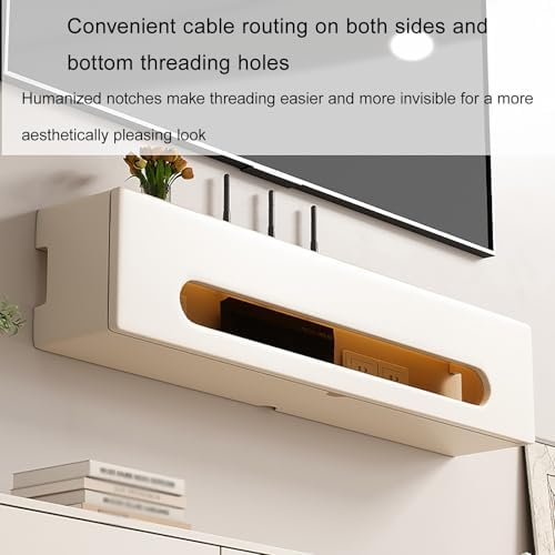 WiFi Router Organizer, Power Strip Cable Management Box, Home Storage Cabinet for Clutter-Free Living, Desk & Entertainment Center Solutions
