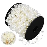 JECOMPRIS Rollo de Cuentas de Hilo de Perlas Abs Beige de 30 Metros para Accesorios de Boda Tamaño Uniforme y Apariencia Elegante para Crear Joyería y Decoración