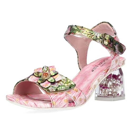 Laura Vita Sandalias Fashion de Cuero Mujer Framboiseo 16, Talla:41 EU, Color:Rosa