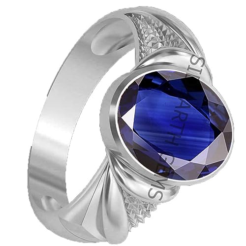 Saphir bleu bague en argent 92.5 réglable, la solution pour les tailles variables - 3