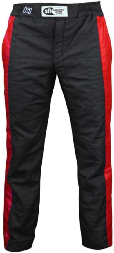 K1 RaceGear 22-SPT-NR-XL Driving Pants, Sportsman, SFI 3.2A/5, Double Layer, Nomex, Black/Red, X-Large, Each