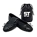 Silky Toes Foldable Travel Portable Flat Comfort Shoes with Pouch (Medium (7), Black)