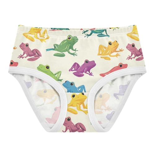 Wusikd Colorful Frogs Girls' Underwear Cotton Girls Briefs Soft Toddler Underwear 2T