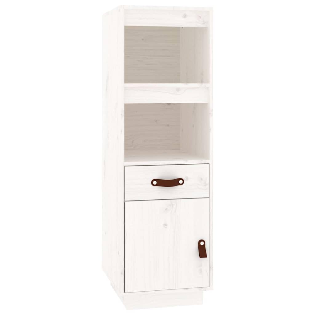 Scaffale alto bianco, 34 x 40 x 108,5 cm, in legno massello di