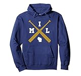 Vintage Milwaukee Baseball Wisconsin State Outline Pullover Hoodie