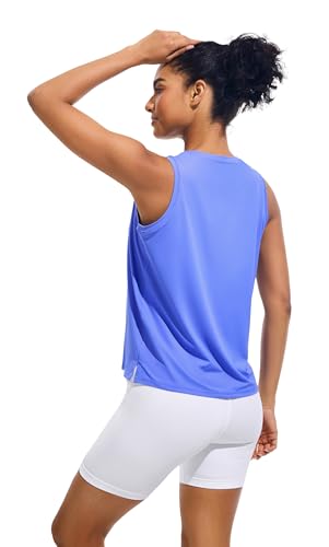 JOYSPELS Ice Silk Workout Tank Tops for Women Cool-Dry Sleeveless Loose Fit Yoga Shirts Athletic Running Gym3