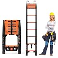 Telescoping Ladder, 12.5FT Extension Ladder?One-Step Collapsible, Aluminum Ladder for RV Home Outdoor, 330lbs Max Capacity