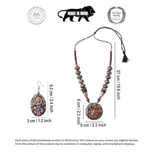 Image of AAKRITI ART CREATIONS Handcrafted Women's Jewelry Set - Ethnic Necklace and Earrings, Fashion Accessories for Special Occasions & Celebrations