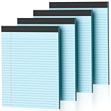 4 Pack Blue Legal Pads 8.5 x 11 Blue Note Pads 8.5 x 11 Notepad 8.5 x 11 Micro Perforated Writing...
