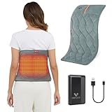 Vofuoti Portable Heating Pad, Electric Heat Pad with 10000mAh Battery and 3 Heat Settings, Cordless Heating Pad for Back, Abdomen, Rechargeable Outdoor Heated Pad for Women Men