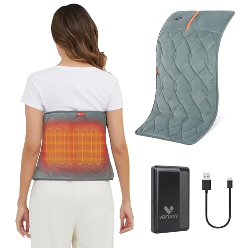 Vofuoti Portable Heating Pad, Electric Heat Pad with 10000mAh Battery and 3 Heat Settings, Cordless Heating Pad for Back, Abdomen, Rechargeable Outdoor Heated Pad for Women Men