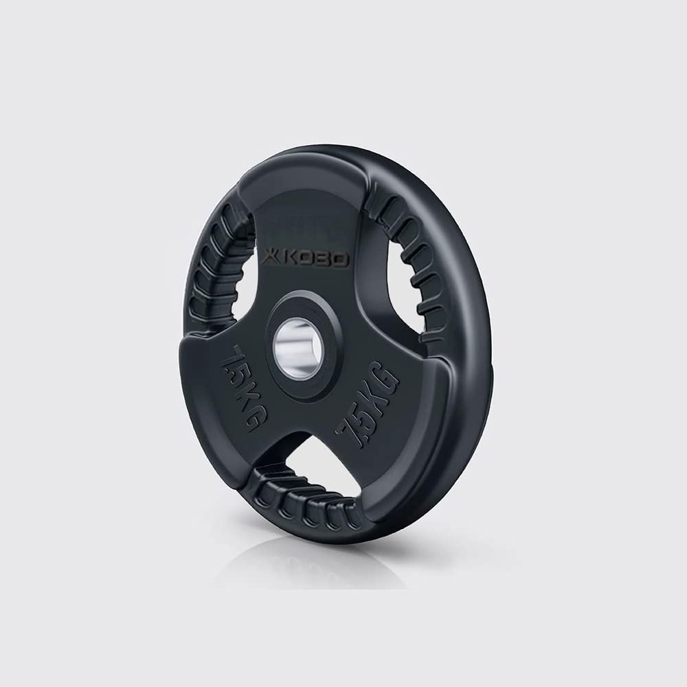 Kobo RP-7.5 Kg Pair Olymic Fitness Rubber Coated Tri-Grip Plate 31 mm & Integrated Metal Grip Rubber Weight Plates, 7.5 Kg (Black) (B076C1CB1X) Amazon Price History, Amazon Price Tracker