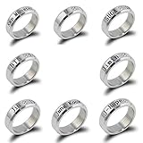 N++A Kpop BTS Bangtan Boys 8Pcs Stainless Steel Finger Ring Member Name Letters Model Ring with...