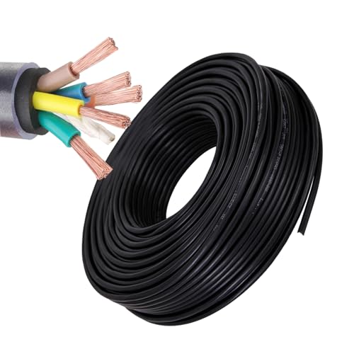Cable eléctrico PVC de cobre puro 5C impermeable de 30ft para instalaciones solares y náuticas