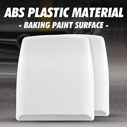 Tuincyn Universal Hood Vent Scoop Auto Car Suv Decorative Air Flow Intake Trim Hoop Vent Cover, 1 Pack (White) #TOP5