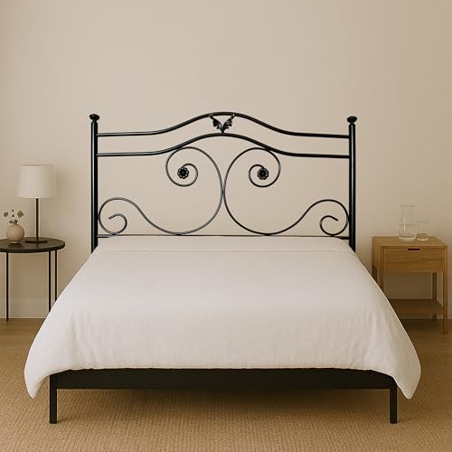 AGONVER Cabecero Forja Cádiz, Cabezal para Cama, Cabecero, Cama Matrimonio e Individual, Cama De Hierro, Cabezal Forja, Cabecero Juvenil, Hecho En España (Negro, 90 cm)