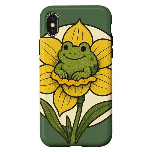 Frosch Narzisse Illustration niedliche Froschkunst I love frogs Hülle für iPhone X/XS