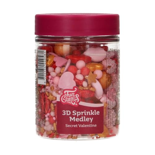 FunCakes 3D Sprinkle Medley Secret Valentine: Zuckerstreusel, Guter Geschmack, gut zum Dekorieren von Kuchen, Torten und Cakes, Sprinkle Mix - 70g