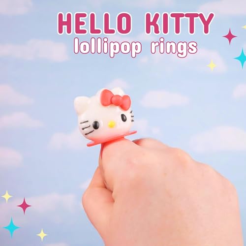 Galerie Hello Kitty Lollipop Rings, Strawberry and Fruit Punch Flavored Suckers, Themed Party Favors, 3 Count Bag, 1.27 Ounces (1 Pack) - image 7