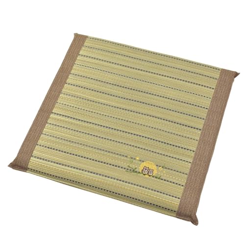 るるべ い草 座布団 50×50cm 4枚組 セット クッション ワンポイント 刺繍 43269 (ふくろう)（Amazon）