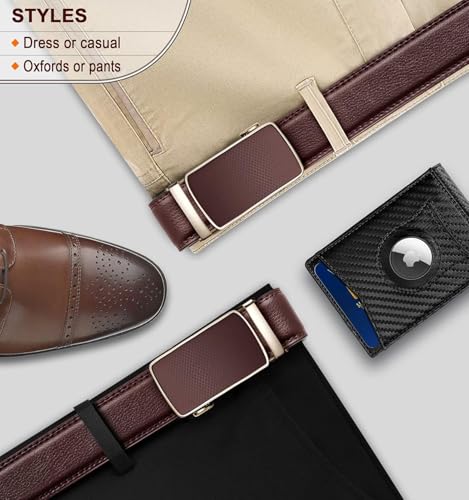 Image of Men's Vegan Leather Belt for Men, Formal /Casual,Autolock| Fit on up to 38 Inches Waist size (Free Size)